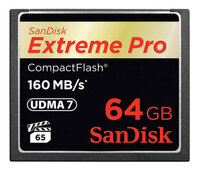 Sandisk 64GB Extreme Pro CF 160MB/s. Kapazität: 64 GB, Flash Card Typ: Kompaktflash, Lesegeschwindigkeit: 160 MB/s, Schreibgeschwindigkeit: 150 MB/s