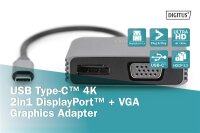 ADA-70827N | DIGITUS USB Type-C 4K 2in1 DisplayPort + VGA Grafik-Adapter | Herst. Nr. DA-70827 | Kabel / Adapter | EAN: 4016032478768 |Gratisversand | Versandkostenfrei in Österrreich