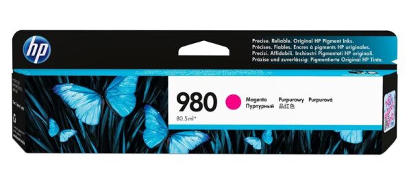 HP 980 Magenta Original Druckerpatrone - Standardertrag - Tinte auf Pigmentbasis - 6600 Seiten - 1 Stück(e)