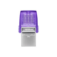 Kingston DataTraveler microDuo 3C - 128 GB - USB Type-A / USB Type-C - 3.2 Gen 1 (3.1 Gen 1) - 200 MB/s - andere - Edelstahl - Violett