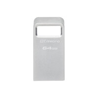 Kingston DataTraveler Micro - 64 GB - USB Typ-A - 3.2 Gen 1 (3.1 Gen 1) - 200 MB/s - Ohne Deckel - Silber