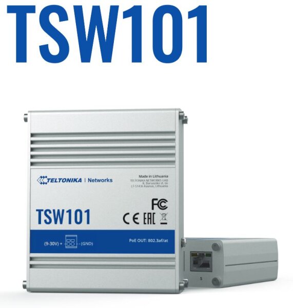 L-TSW101 | Teltonika TSW101 - Switch automotive PoE+ | TSW101 | Netzwerktechnik