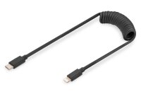 AAK-600434-006-SN | DIGITUS USB 2.0 - USB - C auf Lightning Spiralkabel - 1 m - USB C - USB C - USB 2.0 - 480 Mbit/s - Schwarz | AK-600434-006-S | Zubehör