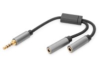 ADB-510320-002-SN | DIGITUS Audio Headset Adapter, 3,5 mm Klinke auf 2x 3,5 mm Buchse | DB-510320-002-S | Zubehör