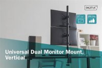 ADA-90438N | DIGITUS Universal Dual Monitorhalter, Vertikal | Herst. Nr. DA-90438 | Zubehör Monitore | EAN: 4016032481928 |Gratisversand | Versandkostenfrei in Österrreich