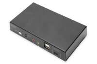 ADS-12901N | DIGITUS KVM-Switch - 2-Port - 4K30Hz - USB-C/USB/HDMI in - HDMI out - Netzwerk - 3840 x 2160 Pixel - Eingebauter Ethernet-Anschluss - 4K Ultra HD - Schwarz | DS-12901 | Server & Storage