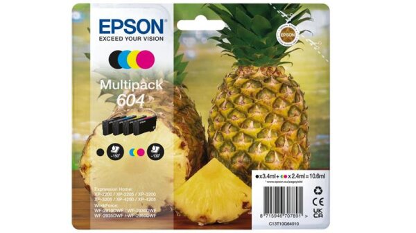 Epson 604 - Standardertrag - 3,4 ml - 2,4 ml - 150 Seiten - 4 Stück(e) - Multipack