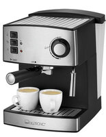 Clatronic ES 3643 - Espressomaschine - 1,6 l - 850 W - Schwarz - Edelstahl