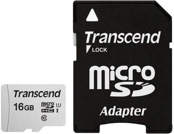 Y-TS16GUSD300S-A | Transcend microSDHC 300S 16GB - 16 GB - MicroSDHC - Klasse 10 - NAND - 95 MB/s - 10 MB/s | TS16GUSD300S-A | Verbrauchsmaterial