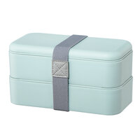 I-00181595 | Hama Bentobox 2 stapelbare Lunchboxen 500 ml je Kammer Pastellblau | 00181595 | Haus & Garten