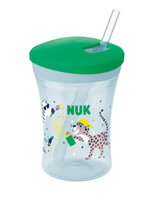 NUK Trinkbecher Action Cup 230ml grün mit Trinkhalm ab 12M