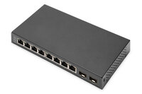 DIGITUS 8-Port Gigabit + 2 Gigabit SFP Ports - Unmanaged - Gigabit Ethernet (10/100/1000) - Vollduplex
