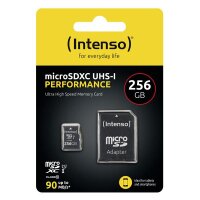 P-3424492 | Intenso microSD 256GB UHS-I Perf CL10| Performance - 256 GB - MicroSD - Klasse 10 - UHS-I - 90 MB/s - Class 1 (U1) | Herst. Nr. 3424492 | Flash-Speicher | EAN: 4034303031719 |Gratisversand | Versandkostenfrei in Österrreich