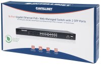Intellinet Switch 16x Web-Managed 2 SFP-Ports PoE+ - Switch - 1 Gbps