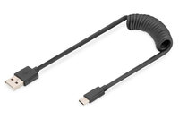 P-AK-300430-006-S | DIGITUS USB 2.0 - USB - A auf USB - C Spiralkabel - 1 m - USB A - USB C - USB 2.0 - 480 Mbit/s - Schwarz | AK-300430-006-S | Zubehör