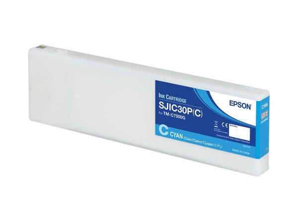 F-C33S020640 | Epson SJIC30P(C): Ink cartridge for ColorWorks C7500G (Cyan) - Original - Cyan - Epson - ColorWorks C7500G - 1 Stück(e) - China | C33S020640 | Verbrauchsmaterial