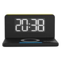 RealPower ChargeAIR Clock Wireless Charging Alarm Black