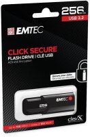 P-ECMMD256GB123 | EMTEC B120 Click Secure - 256 GB - USB Typ-A - 3.2 Gen 2 (3.1 Gen 2) - Dia - Schwarz | Herst. Nr. ECMMD256GB123 | Flash-Speicher | EAN: 3126170173423 |Gratisversand | Versandkostenfrei in Österrreich