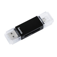 Hama USB-2.0-OTG-Kartenleser Basic, SD/microSD, Schwarz