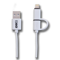 ACV 2 in 1 USB Datenkabel-weiss-100cm für Micro-USB & Apple