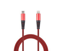 ACV USB Datenkabel-rot-100cm für Apple 8-Pin Type-C