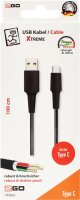 P-795822 | ACV 2GO 795822 - 1 m - USB B - USB C - Schwarz...