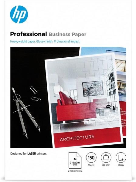Y-7MV83A | HP Professional Business Laser-Papier – A4 - glänzend - 200 g/m² - Laserdrucken - A4 (210x297 mm) - Glanz - 150 Blätter - 200 g/m² - Weiß | 7MV83A | Verbrauchsmaterial