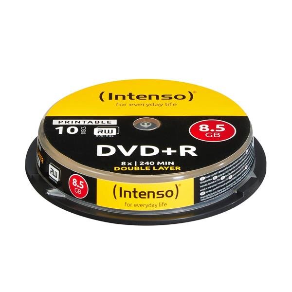 F-4381142 | Intenso 1x10 DVD+R 8.5GB 8x Double Layer printable - DVD+R DL - 120 mm - Druckbar - Tortenschachtel - 10 Stück(e) - 8,5 GB | 4381142 | Verbrauchsmaterial