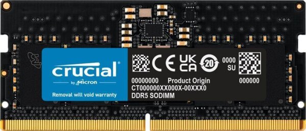 A-CT8G48C40S5 | Crucial CT8G48C40S5 - 8 GB - 1 x 8 GB - DDR5 - 4800 MHz - 262-pin SO-DIMM | CT8G48C40S5 | PC Komponenten