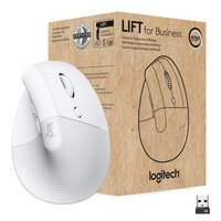P-910-006496 | Logitech Lift for Business - rechts - Vertikale Ausführung - Optisch - RF Wireless + Bluetooth - 4000 DPI - Weiß | 910-006496 |PC Komponenten