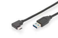 AAK-300147-010-SN | USB Type-C™ Anschlusskabel, Gen2, Type-C™ 90° auf A | AK-300147-010-S | Netzwerktechnik