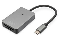 P-DA-70333 | DIGITUS USB-C Card Reader - 2 Port - High Speed - MicroSD (TransFlash) - MicroSDHC - MicroSDXC - SD - SDHC - SDXC - Grau - 300 Mbit/s - Aluminium - USB 2.0 Type-C - 60 mm | DA-70333 | Zubehör