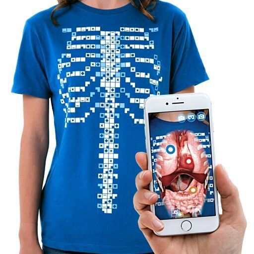 L-CU-VTEE ADULT BL S | Curiscope MINT Virtuali-tee Augmented Reality T-Shirt Groesse S für Erwachsene | CU-VTEE ADULT BL S | Sonstiges
