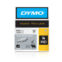 Y-18051 | Dymo RhinoPRO Heat shrink tubing - Polyolefin-Schrumpfschläuche - Schwarz auf Weiß | 18051 | Verbrauchsmaterial