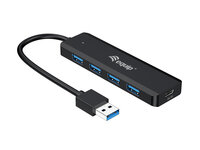 P-128959 | Equip USB-Hub 4-Port 3.0 ->4x3.0+USBC Ada. o.Netz schwarz - Hub - 4-Port | 128959 | Zubehör
