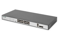 P-DN-95342-1 | DIGITUS Switch 16-Port Fast Ethernet PoE/19/2 Uplinks - Switch - 16-Port | DN-95342-1 | Netzwerktechnik