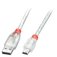 P-41784 | Lindy 41784 3m USB A USB B Männlich Männlich Transparent USB Kabel | 41784 | Zubehör