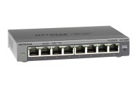 Netgear GS108E Switch 8 Port Gigabit Ethernet LAN Switch Plus (Managed Netzwerk Switch mit IGMP - QoS - VLAN - lüfterloses Metallgehäuse - ProSAFE Lifetime-Garantie) - Managed - Gigabit Ethernet (10/100/1000) - Vollduplex