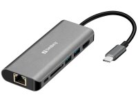 ET-136-18 | SANDBERG USB-C Dock HDMI+LAN+SD+USB,61W - USB...