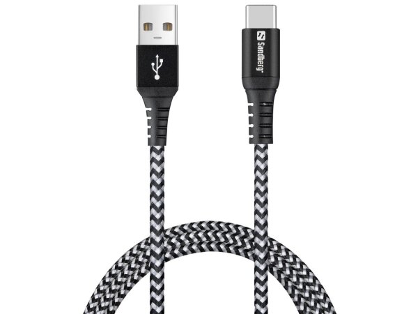 ET-441-36 | SANDBERG Survivor USB-C- USB-A Cable 1M - 1 m - USB A - USB C - USB 2.0 - Schwarz - Grau | 441-36 | Zubehör