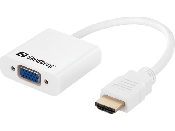 ET-508-77 | SANDBERG HDMI to VGA+Audio Converter - HDMI - VGA - micro-USB - 3.5mm - Weiß | 508-77 | Zubehör