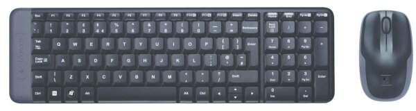 ET-920-003161 | Logitech Wireless Combo MK220 - Mini - Kabellos - RF Wireless - QWERTY - Schwarz - Maus enthalten | 920-003161 | PC Komponenten