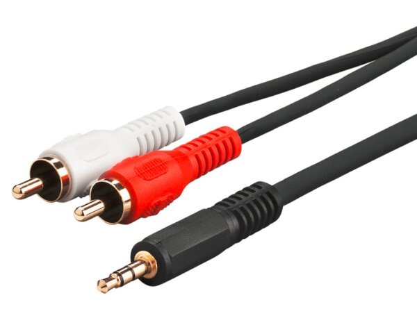 ET-AUDLC2G | MicroConnect 3.5mm/2xRCA 1.5m 1.5m 3.5mm 2 x RCA Schwarz - Rot - Weiß Audio-Kabel | AUDLC2G | Zubehör