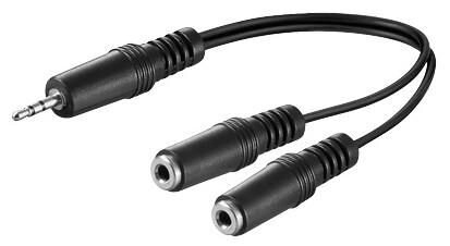 ET-AUDLL02 | MicroConnect 3.5mm - 2 x 3.5mm - M/F 0.2m 3.5mm 2 x 3.5mm Schwarz Audio-Kabel | AUDLL02 | Zubehör