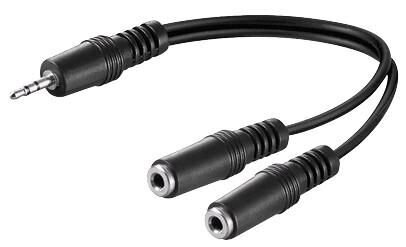 ET-AUDLR02 | MicroConnect 3.5mm - 2 x 3.5mm - M-F 0.2m 3.5mm 2 x 3.5mm Schwarz Audio-Kabel | AUDLR02 | Zubehör