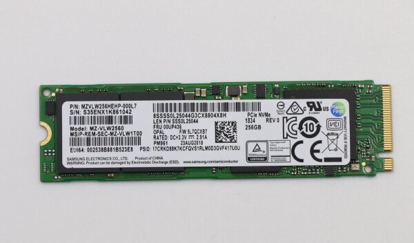 ET-FRU00UP436 | Memory SSD 256GB M.2 PCIe3x4 | FRU00UP436 | Solid State Drives