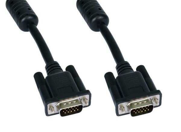 ET-CDEX-701K | Cables Direct 1m SVGA - 1 m - VGA (D-Sub) - VGA (D-Sub) - Schwarz - Silber - Männlich/Männlich - 100 MHz | CDEX-701K | Zubehör