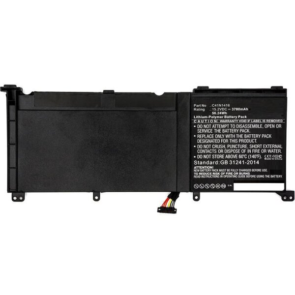 ET-MBXAS-BA0137 | MicroBattery Laptop Battery for Asus 56Wh Li-Pol 15.2V 3700mAh - Batterie - 3.700 mAh | MBXAS-BA0137 | Zubehör