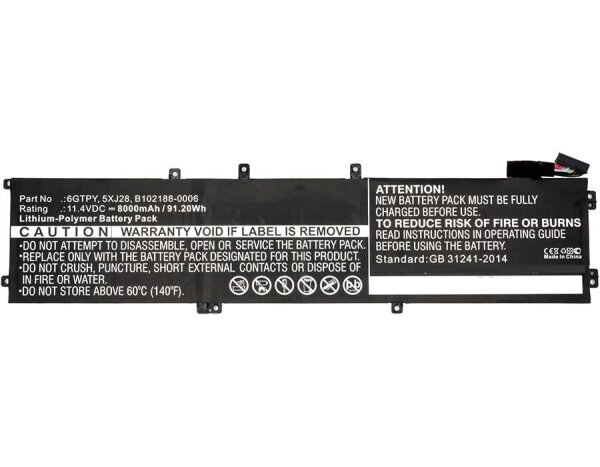 ET-MBXDE-BA0090 | MicroBattery Laptop Battery for Dell 91Wh Li-Pol 11.4V 8000mAh - Batterie - 8.000 mAh | MBXDE-BA0090 | Zubehör