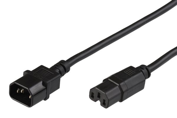 ET-PE011403 | MicroConnect 3m - C14 - C15 3m C14-Koppler C13-Koppler Schwarz Stromkabel | PE011403 | Zubehör